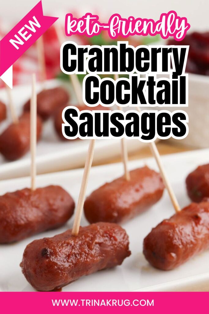 Cranberry Crockpot Cocktail Sausages Pinterest pin.