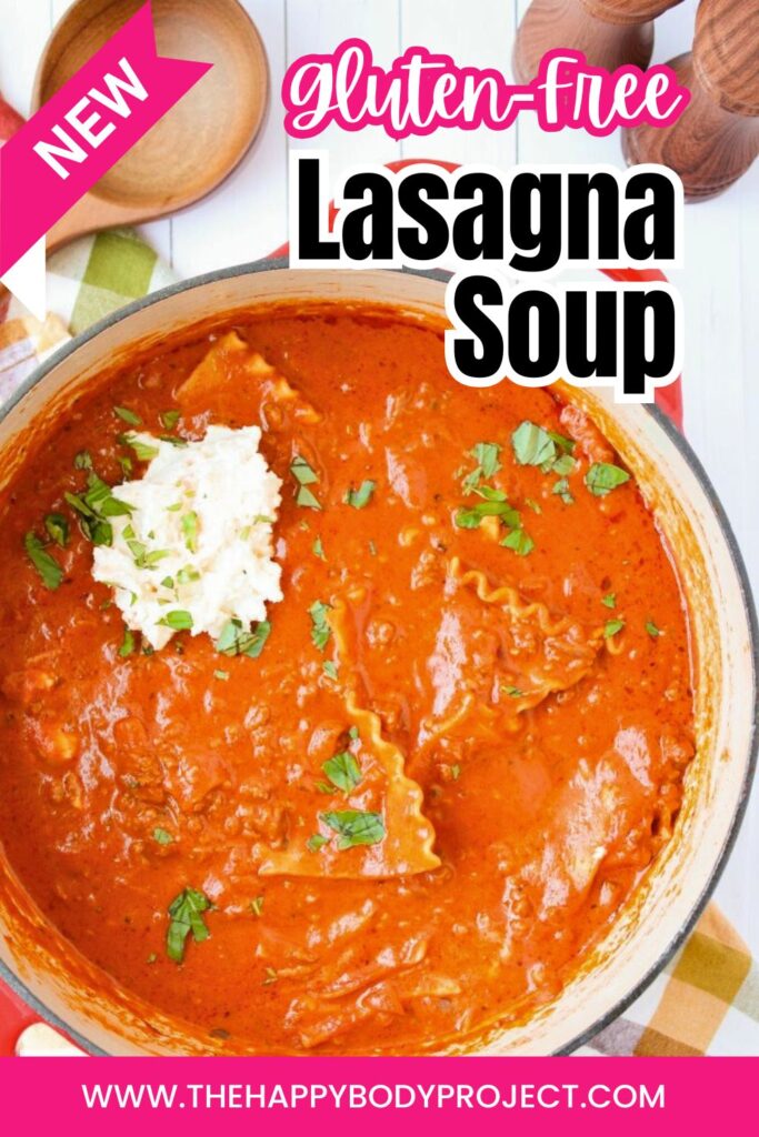Gluten Free Lasagna Soup Pinterest pin.
